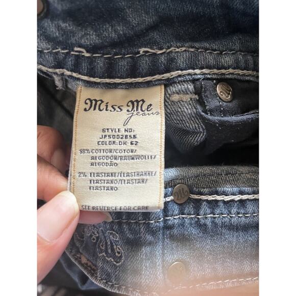 Miss Me Sz 27 Embellished Boot Cut Blue Denim Jeans - Picture 8 of 8